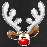 Christmas Red Nose Reindeer Face  Golf Towel