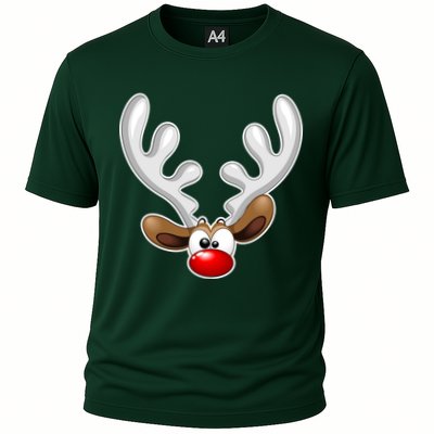 Christmas Red Nose Reindeer Face  Performance Shirt