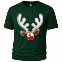 Christmas Red Nose Reindeer Face  Cooling Performance Crew T-Shirt