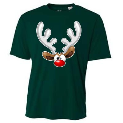 Christmas Red Nose Reindeer Face  Cooling Performance Crew T-Shirt