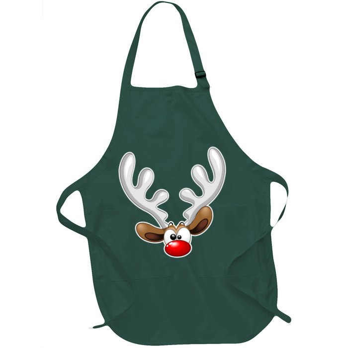 Christmas Red Nose Reindeer Face  Apron