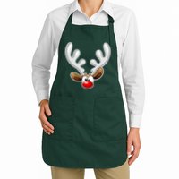 Christmas Red Nose Reindeer Face  Apron
