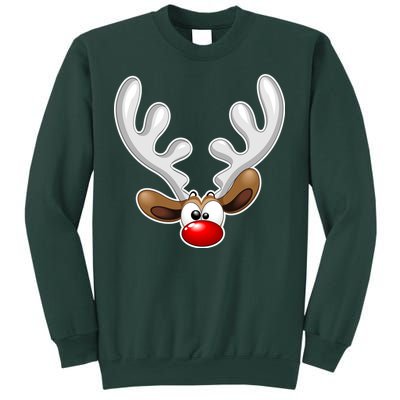 Christmas Red Nose Reindeer Face  Sweatshirt