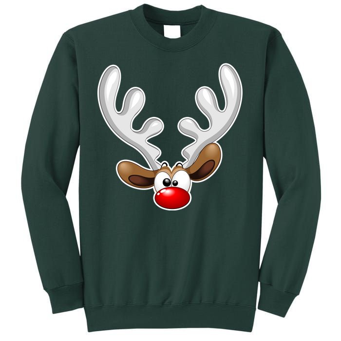 Christmas Red Nose Reindeer Face  Sweatshirt