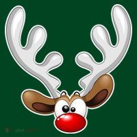 Christmas Red Nose Reindeer Face  Button