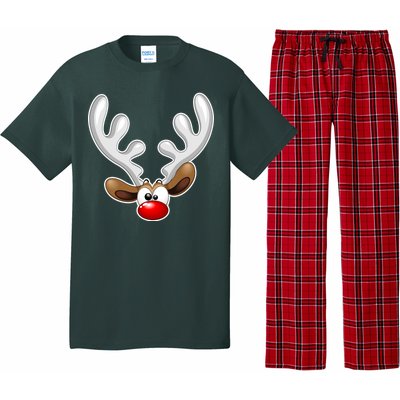 Christmas Red Nose Reindeer Face  Pajama Set