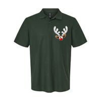 Christmas Red Nose Reindeer Face  Softstyle Adult Sport Polo