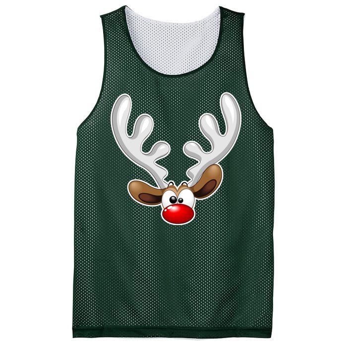 Christmas Red Nose Reindeer Face  Mesh Reversible Basketball Jersey Tank