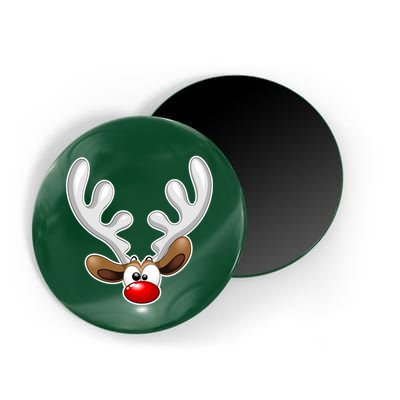 Christmas Red Nose Reindeer Face  Magnet