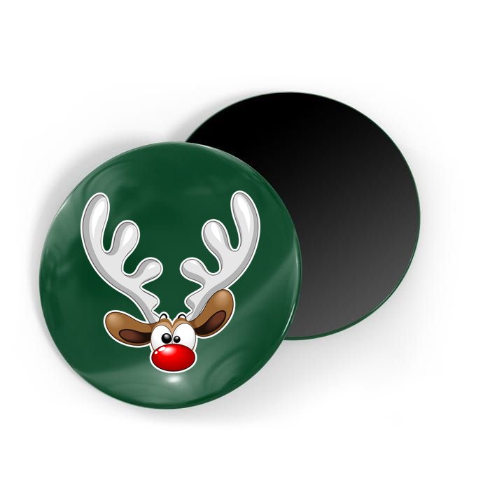 Christmas Red Nose Reindeer Face  Magnet