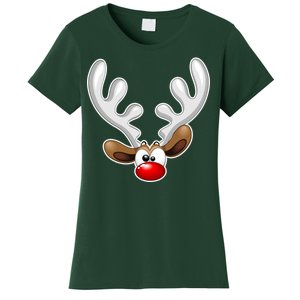 Christmas Red Nose Reindeer Face  Women's T-Shirt