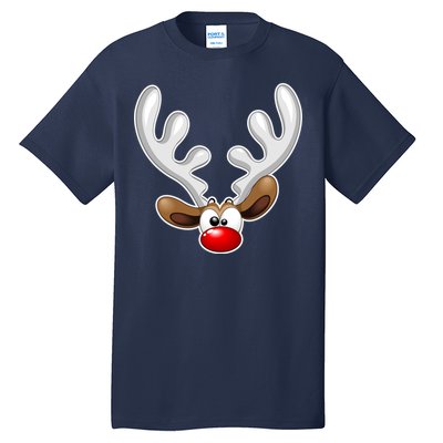 Christmas Red Nose Reindeer Face  Tall T-Shirt