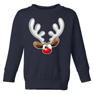 Christmas Red Nose Reindeer Face  Toddler Sweatshirt