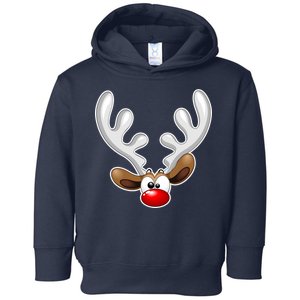 Christmas Red Nose Reindeer Face  Toddler Hoodie