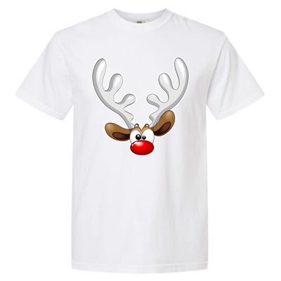 Christmas Red Nose Reindeer Face  Garment-Dyed Heavyweight T-Shirt