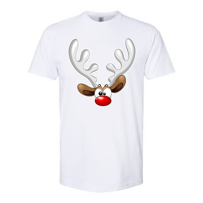 Christmas Red Nose Reindeer Face  Softstyle® CVC T-Shirt