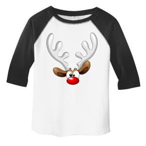 Christmas Red Nose Reindeer Face  Toddler Fine Jersey T-Shirt