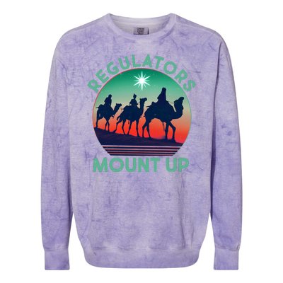 Christmas Regulars Mount Up Three Wise Men Colorblast Crewneck Sweatshirt