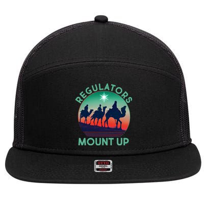 Christmas Regulars Mount Up Three Wise Men 7 Panel Mesh Trucker Snapback Hat