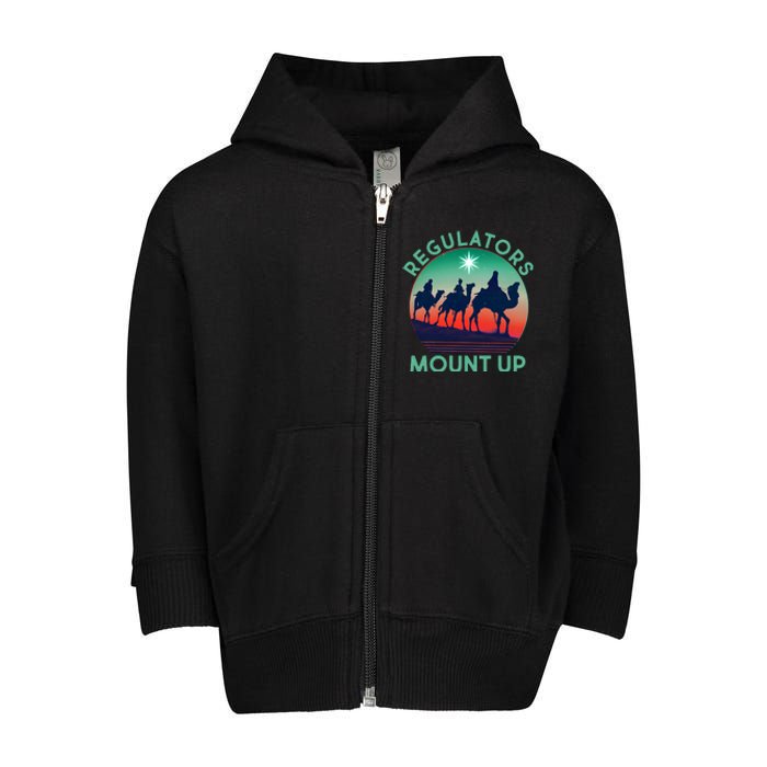 Christmas Regulars Mount Up Three Wise Men Toddler Zip Fleece Hoodie