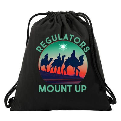 Christmas Regulars Mount Up Three Wise Men Drawstring Bag