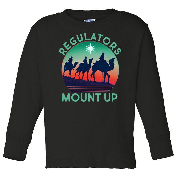 Christmas Regulars Mount Up Three Wise Men Toddler Long Sleeve Shirt