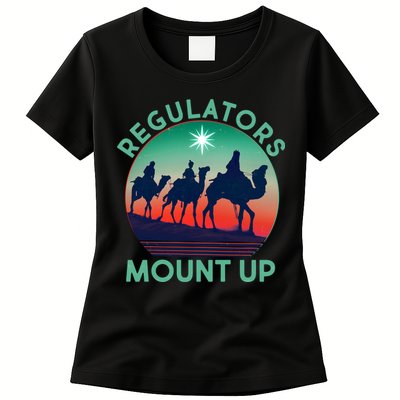 Christmas Regulars Mount Up Three Wise Men Womens T-Shirt