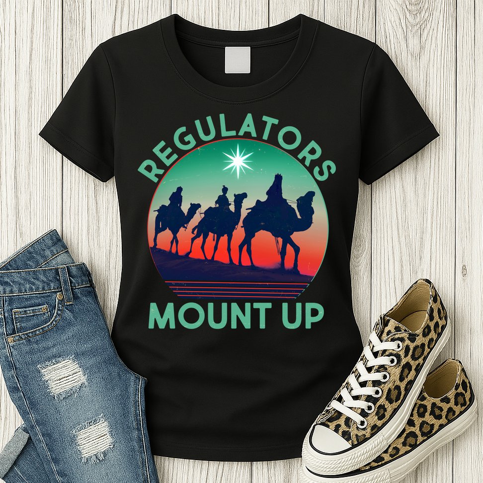Christmas Regulars Mount Up Three Wise Men Womens T-Shirt