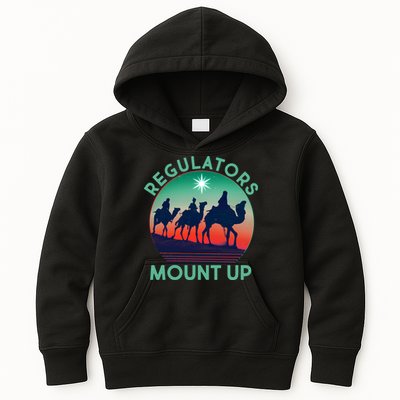 Christmas Regulars Mount Up Three Wise Men Kids Hoodie