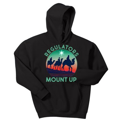 Christmas Regulars Mount Up Three Wise Men Kids Hoodie