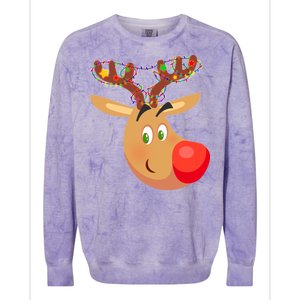 Christmas Reindeer Antler Lights Colorblast Crewneck Sweatshirt