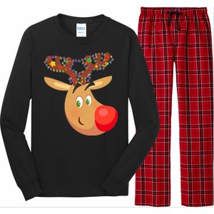 Christmas Reindeer Antler Lights Long Sleeve Pajama Set