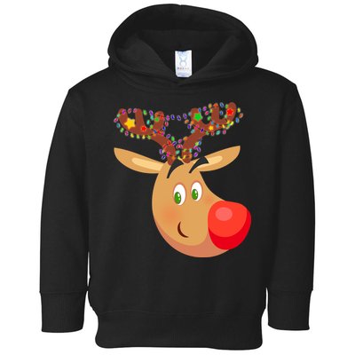 Christmas Reindeer Antler Lights Toddler Hoodie