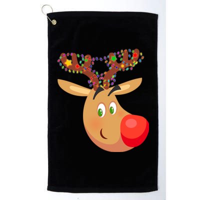 Christmas Reindeer Antler Lights Platinum Collection Golf Towel