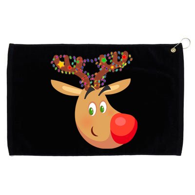 Christmas Reindeer Antler Lights Grommeted Golf Towel