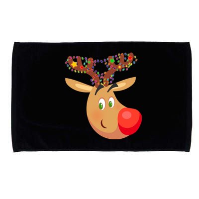 Christmas Reindeer Antler Lights Microfiber Hand Towel