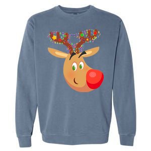 Christmas Reindeer Antler Lights Garment-Dyed Sweatshirt