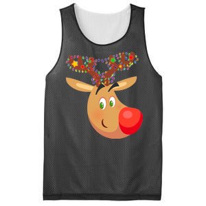 Christmas Reindeer Antler Lights Mesh Reversible Basketball Jersey Tank