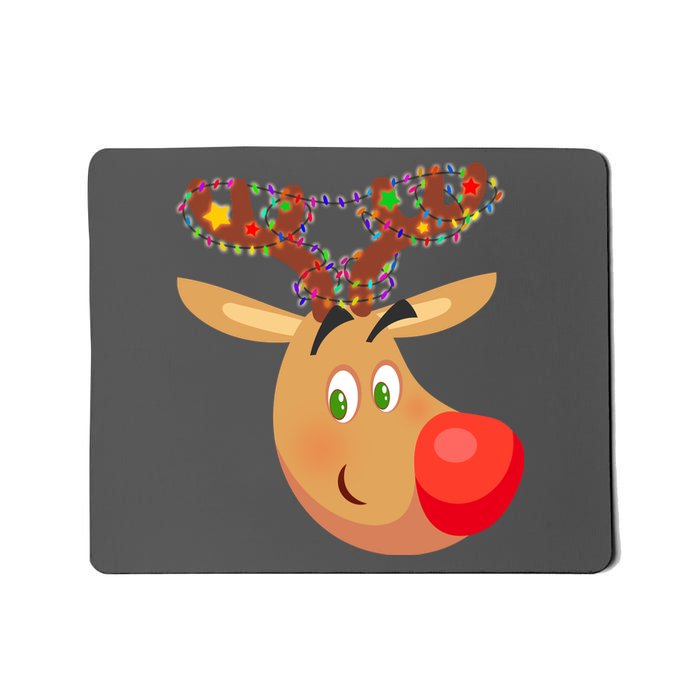 Christmas Reindeer Antler Lights Mousepad