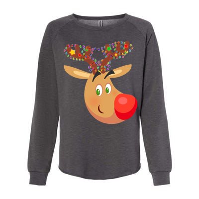 Christmas Reindeer Antler Lights Womens California Wash Sweatshirt