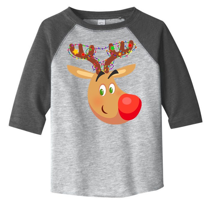 Christmas Reindeer Antler Lights Toddler Fine Jersey T-Shirt