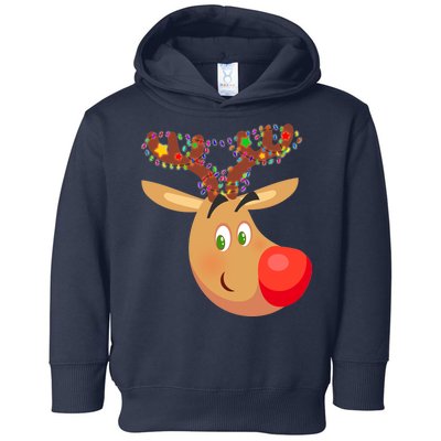 Christmas Reindeer Antler Lights Toddler Hoodie