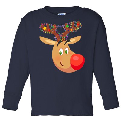 Christmas Reindeer Antler Lights Toddler Long Sleeve Shirt