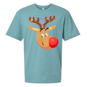 Christmas Reindeer Antler Lights Sueded Cloud Jersey T-Shirt