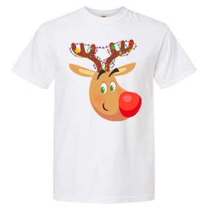 Christmas Reindeer Antler Lights Garment-Dyed Heavyweight T-Shirt