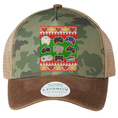 Christmas Retro Video Game Controllers Ugly Sweater Legacy Tie Dye Trucker Hat