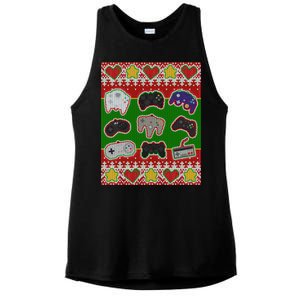 Christmas Retro Video Game Controllers Ugly Sweater Ladies PosiCharge Tri-Blend Wicking Tank