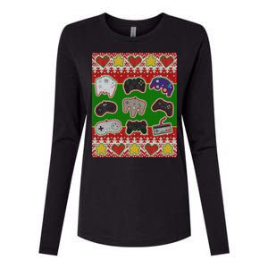 Christmas Retro Video Game Controllers Ugly Sweater Womens Cotton Relaxed Long Sleeve T-Shirt