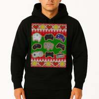 Christmas Retro Video Game Controllers Ugly Sweater Hoodie