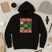 Christmas Retro Video Game Controllers Ugly Sweater Hoodie